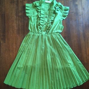 COPY - Green Pleated Dress.